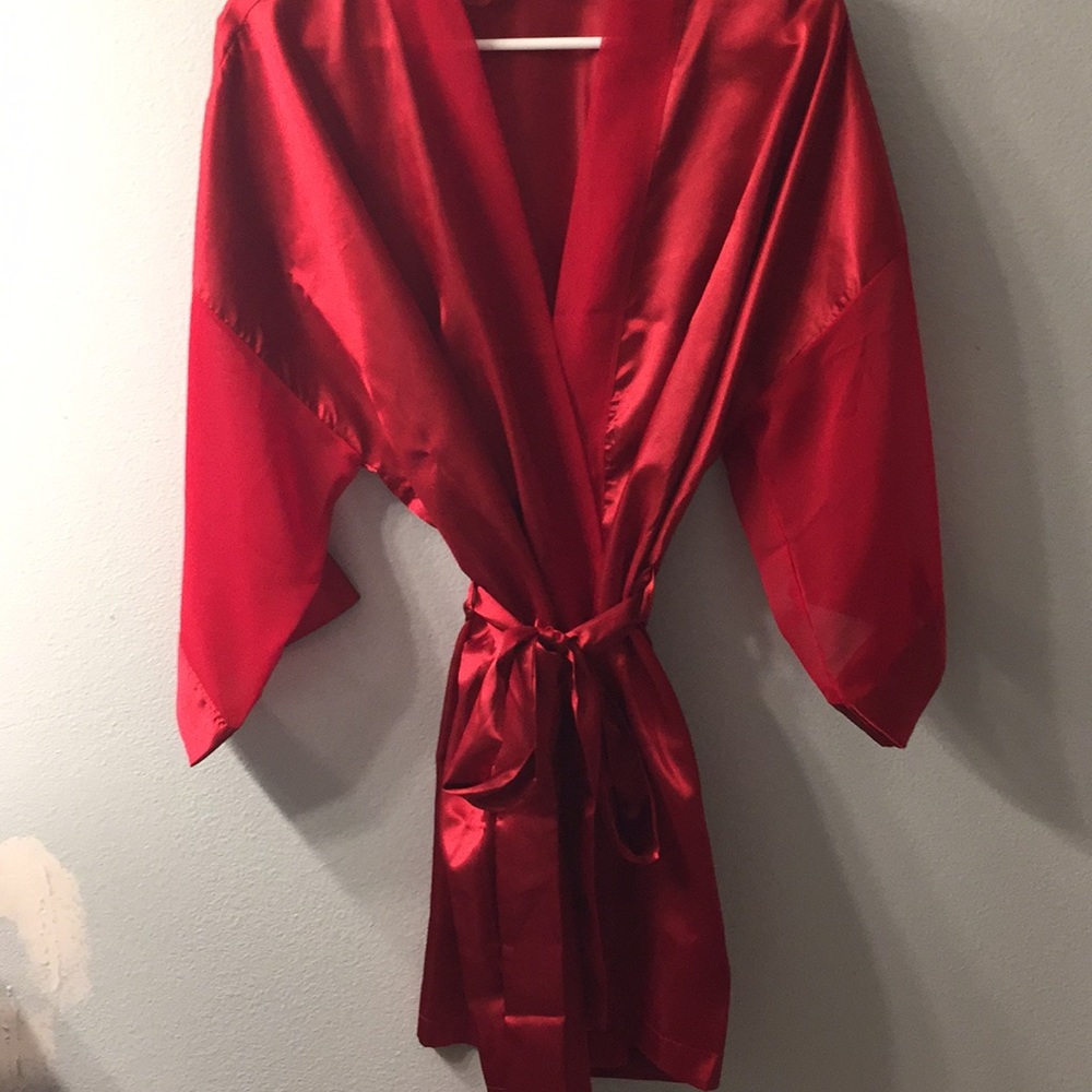 Red silk robe